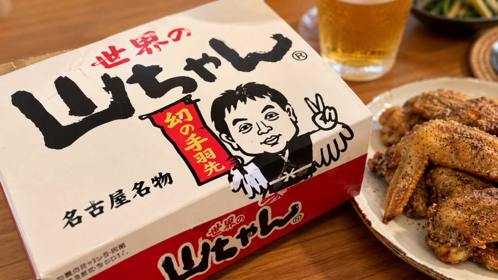 主人が出張のお土産に買ってきてくれた世界の山ちゃん「幻の手羽先」の箱